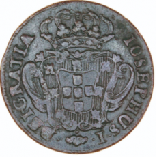 D. José I X Réis 1754, data emendada 47/54, cobre